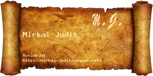 Mirkai Judit névjegykártya
